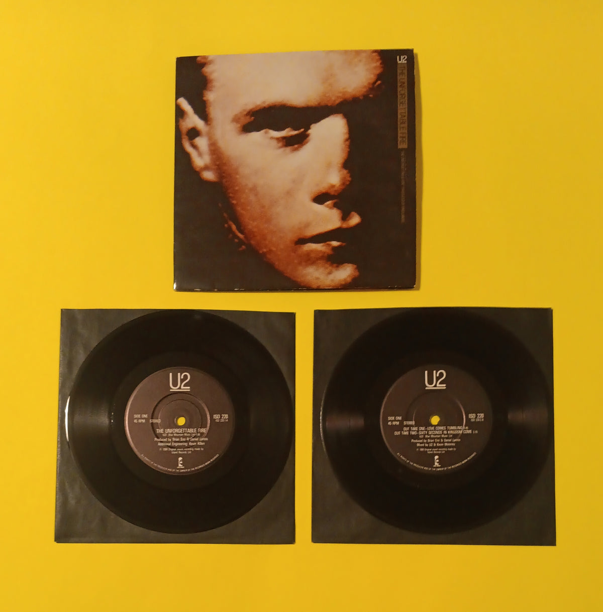 U2 - The Unforgettable Fire 2x 7" - 1985 - ISD 220 Used - EX - Vinyl