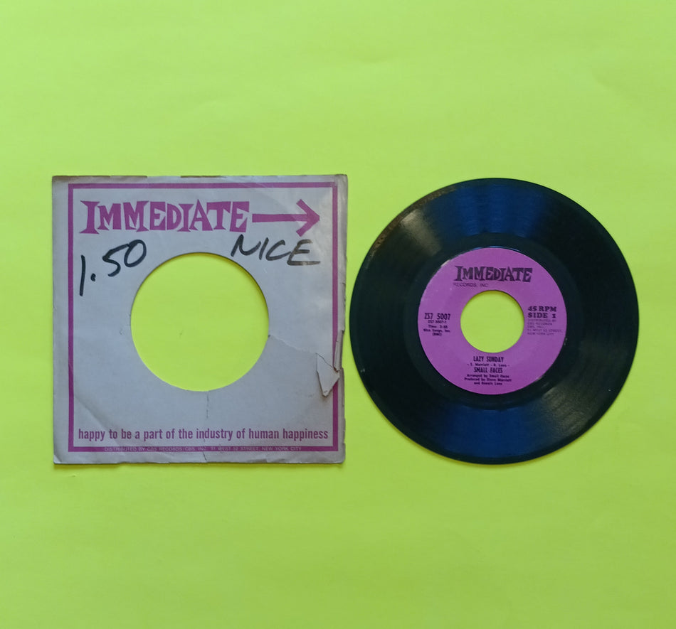 Small Faces - Lazy Sunday / Rollin' Over 7" - 1968 - ZS7 5007 Used - VG++ - Vinyl