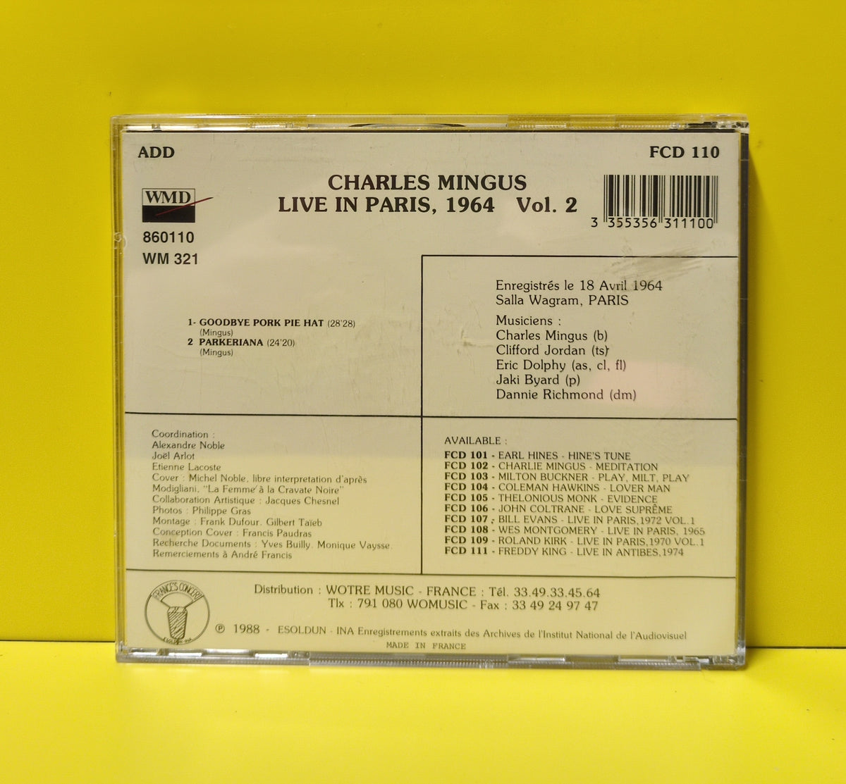 Charles Mingus - Live In Paris 1964 Vol. 2 - FCD 110 Used - NM - CDs - Reissue