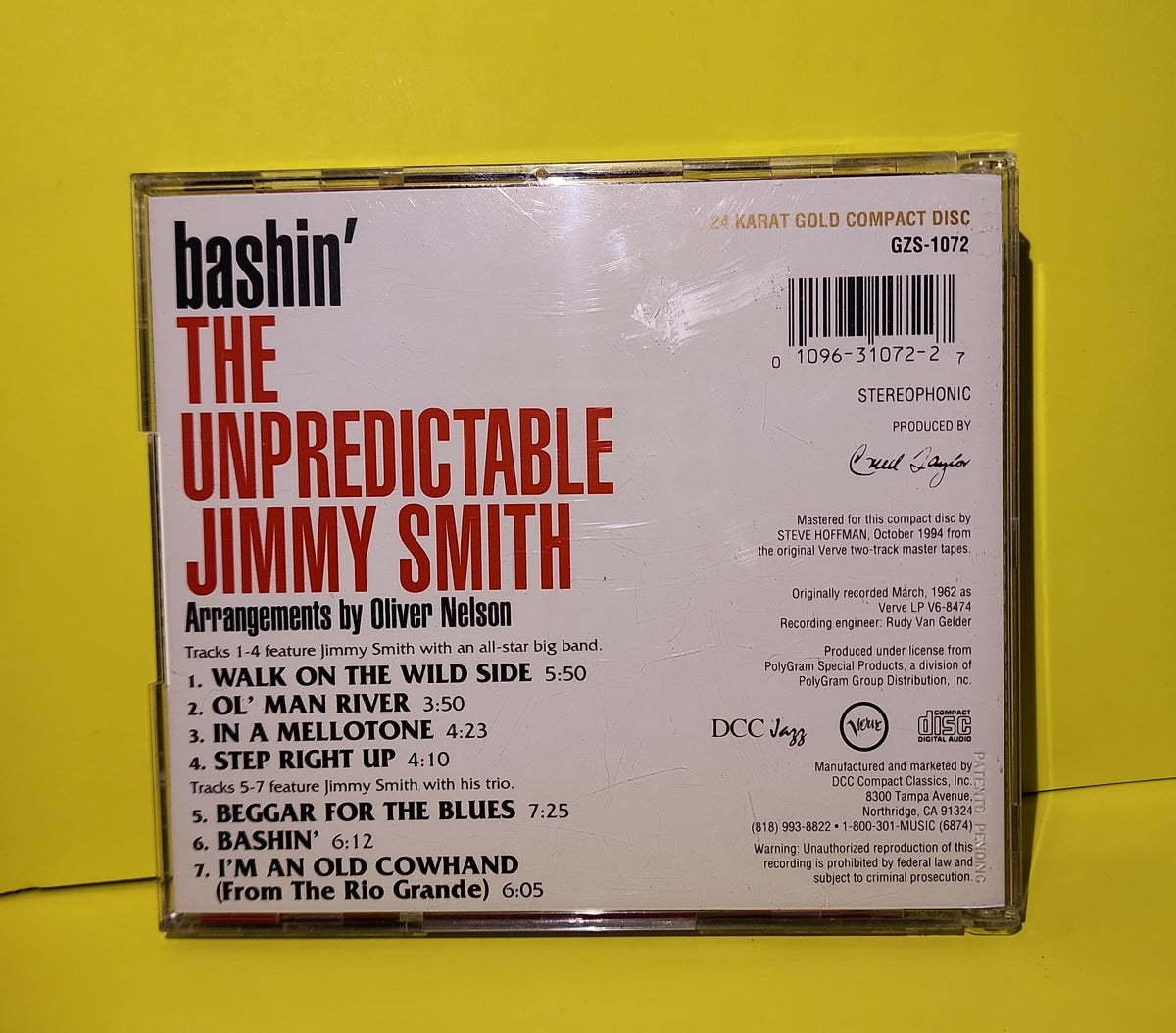 Jimmy Smith - Bashin' - 1994 - GZS-1072 Used - EX - CDs