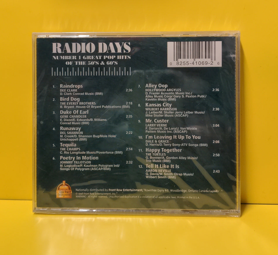 Various  - Radio Days: Number 1 Great Pop Hits Of The 50's & 60's - 1998 - 1069-2 New - Sealed - CDs