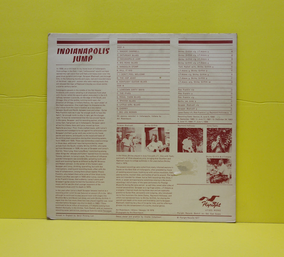 Various - Indianapolis Jump - 1977 - LP 523 Used - VG++ - Vinyl - Mono