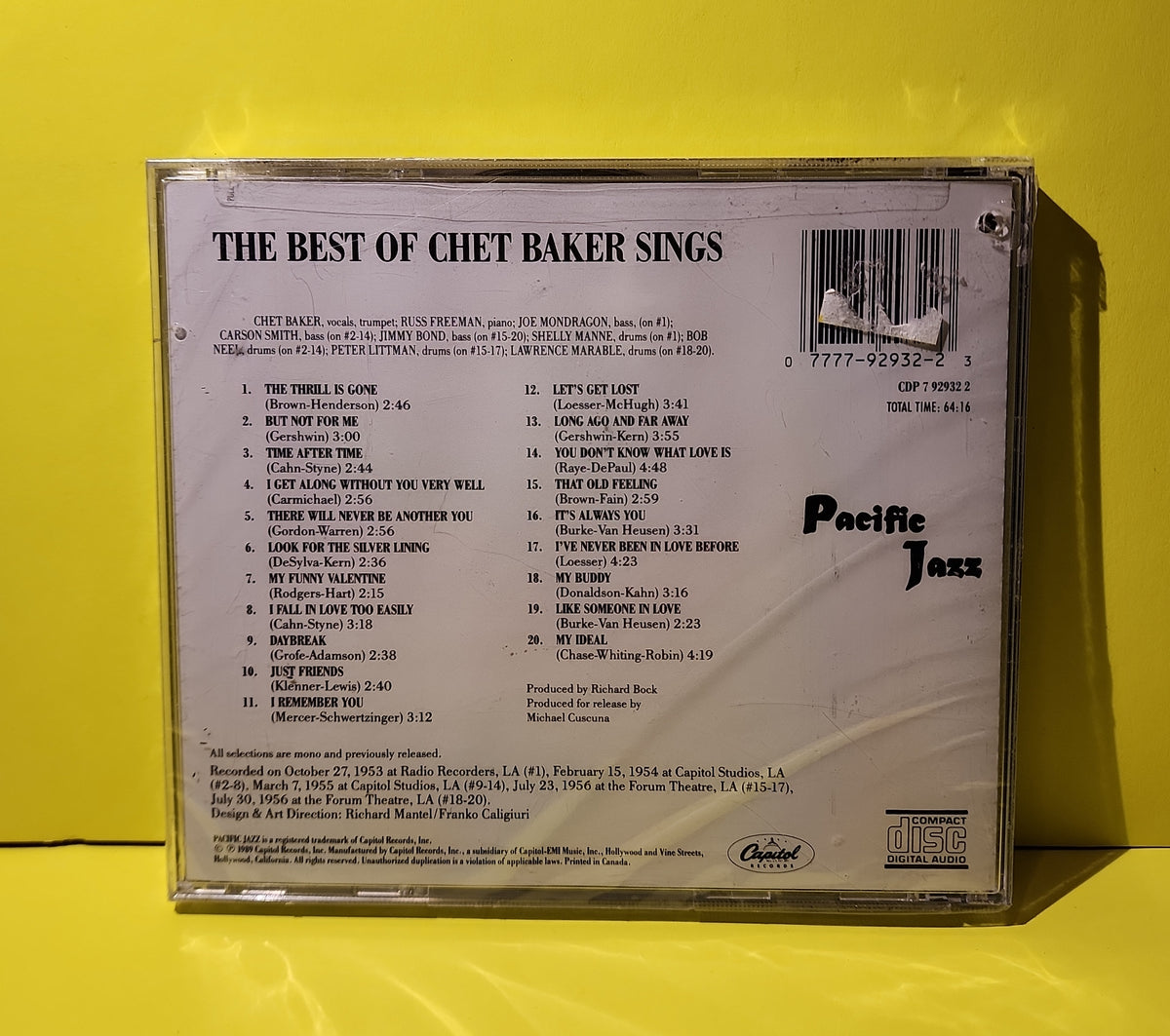 Chet Baker - The Best Of Chet Baker Sings - 1989 - CDP 7 92932 2 New - Sealed - CDs
