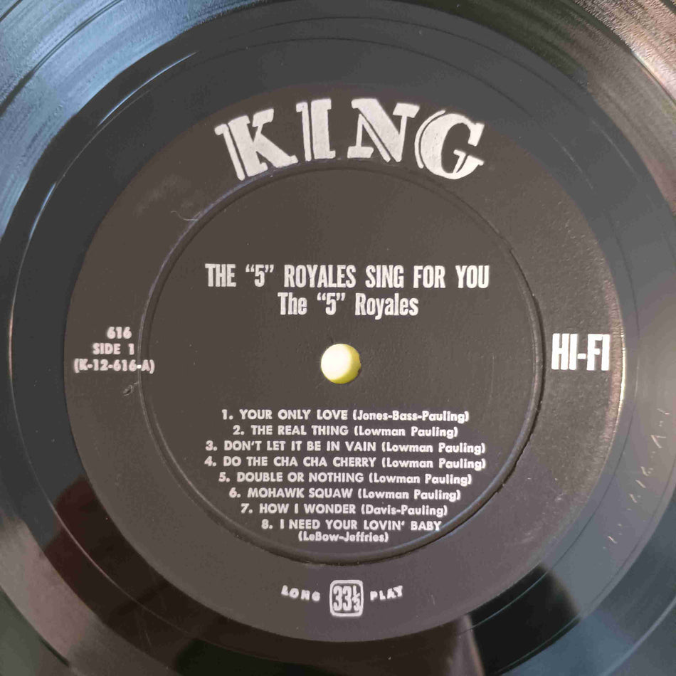 The 5 Royales - Sing For You ORIGINAL DG - 1959 - King 616 Used - VG+ - Vinyl