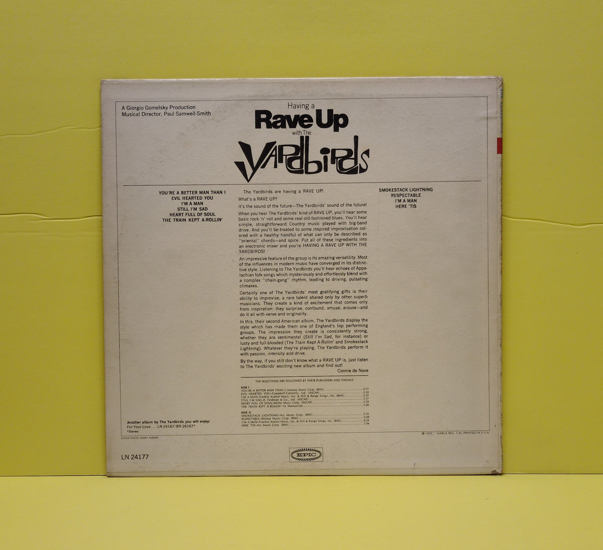 The Yardbirds - Having A Rave Up With The Yardbirds - 1965 - LN 24177 Used - VG+ - Vinyl