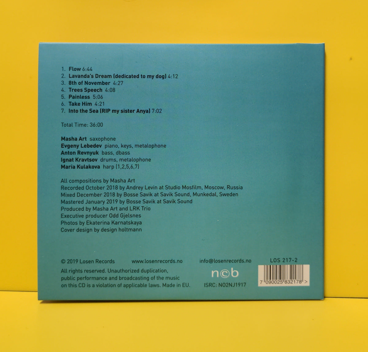Masha Art & LRK Trio - Anesthesia - 2019 - LOS 217-2 Used - EX - CDs