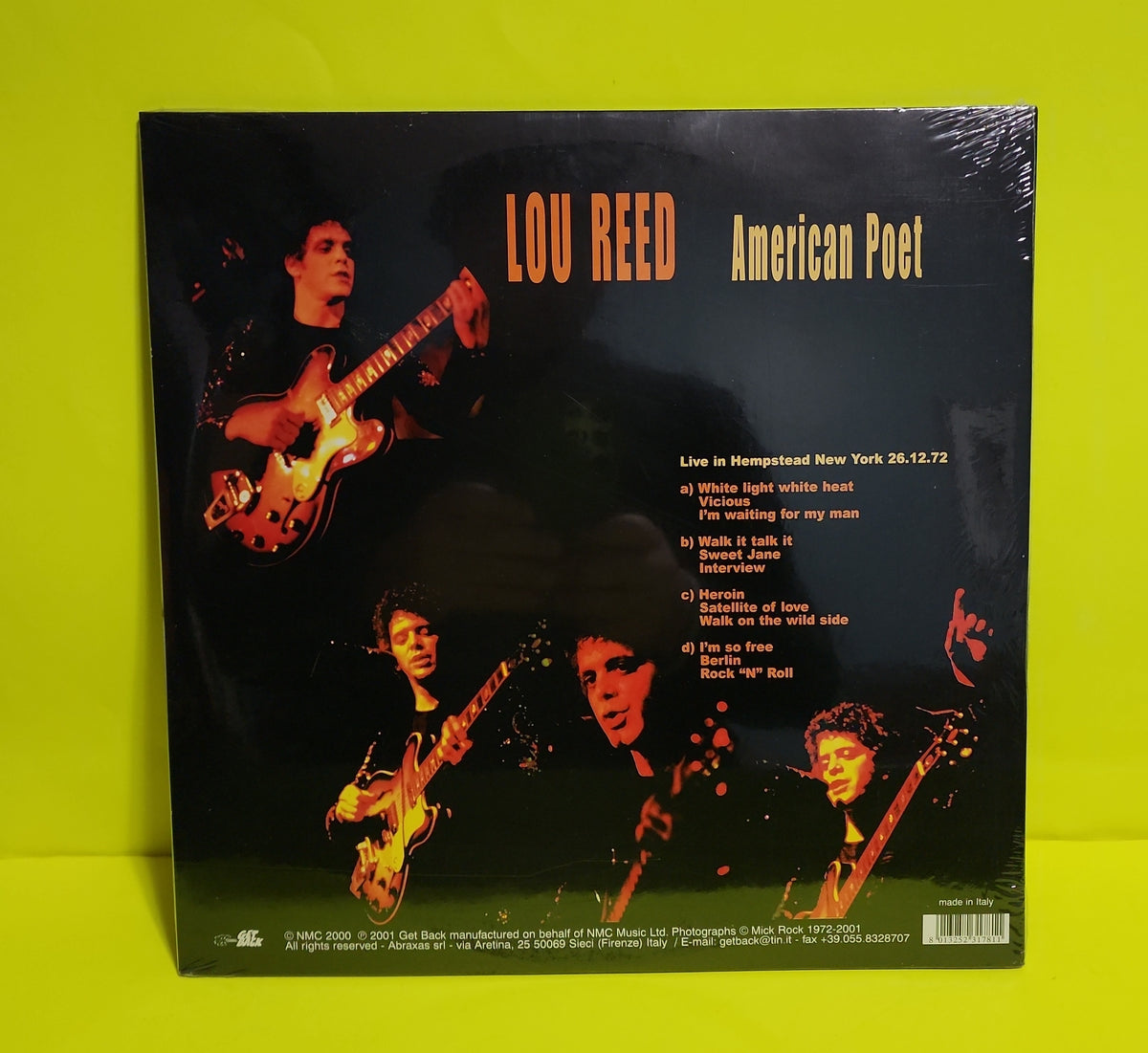 Lou Reed - American Poet - 2001 - GET 78 New - Sealed - Vinyl
