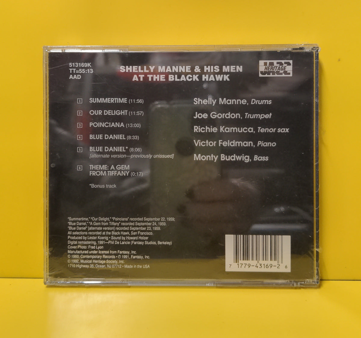 Shelly Manne & His Men - At The Black Hawk Vol. I - 1992 - 513169K New - Sealed - CDs - Reissue