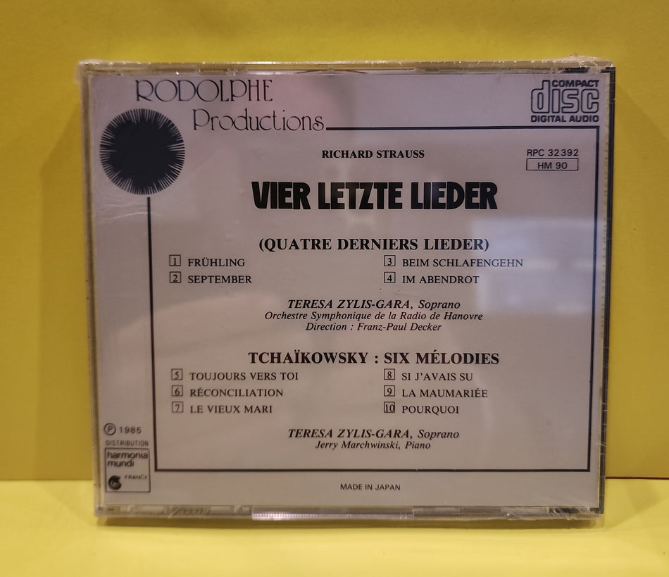 Teresa Zylis-Gara - Vier Letzte Lieder - 1985 - RPC 32392 New - Sealed - CDs