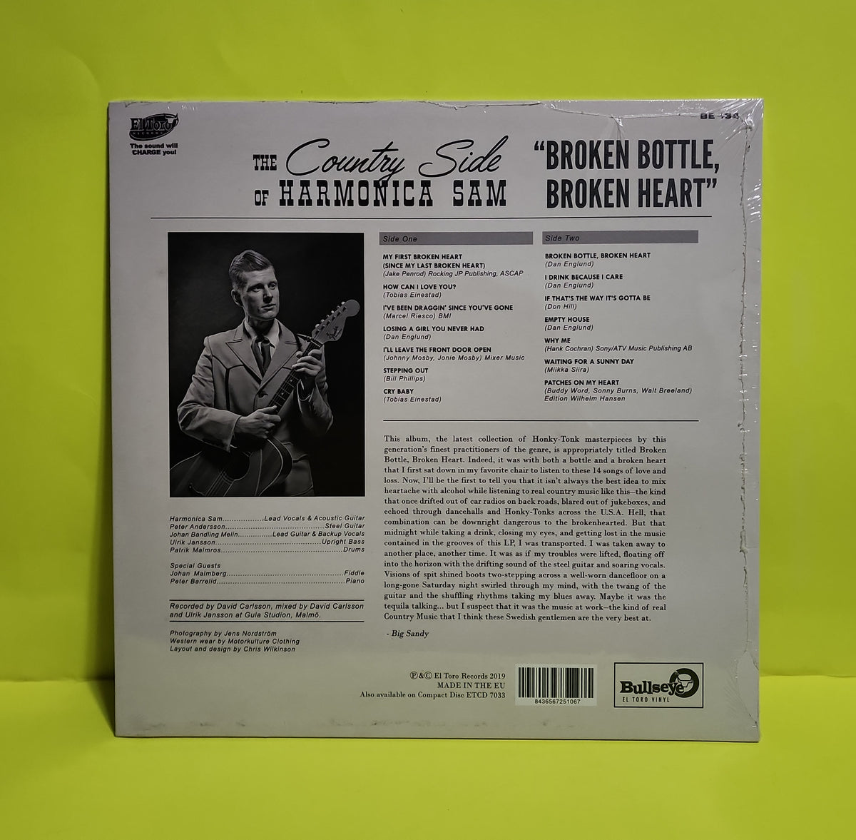 The County Side Of Harmonica Sam - Broken Bottle, Broken Heart  - 2019 - BE 134 New - Sealed - Vinyl