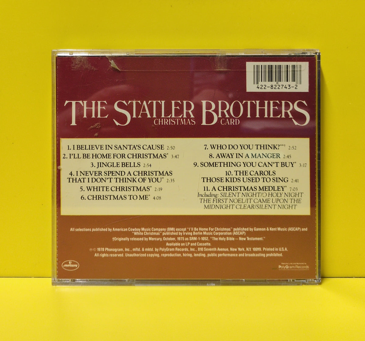 The Statler Brothers - Christmas Card - 1988 - 822 743-2 Used - EX - CDs