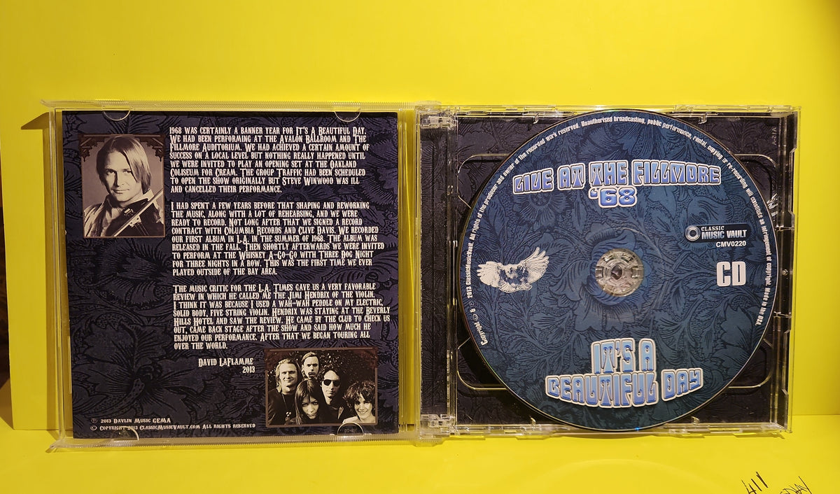 It's A Beautiful Day - Live At The Fillmore '68 - 2013 - CMV0220 Used - NM - CDs