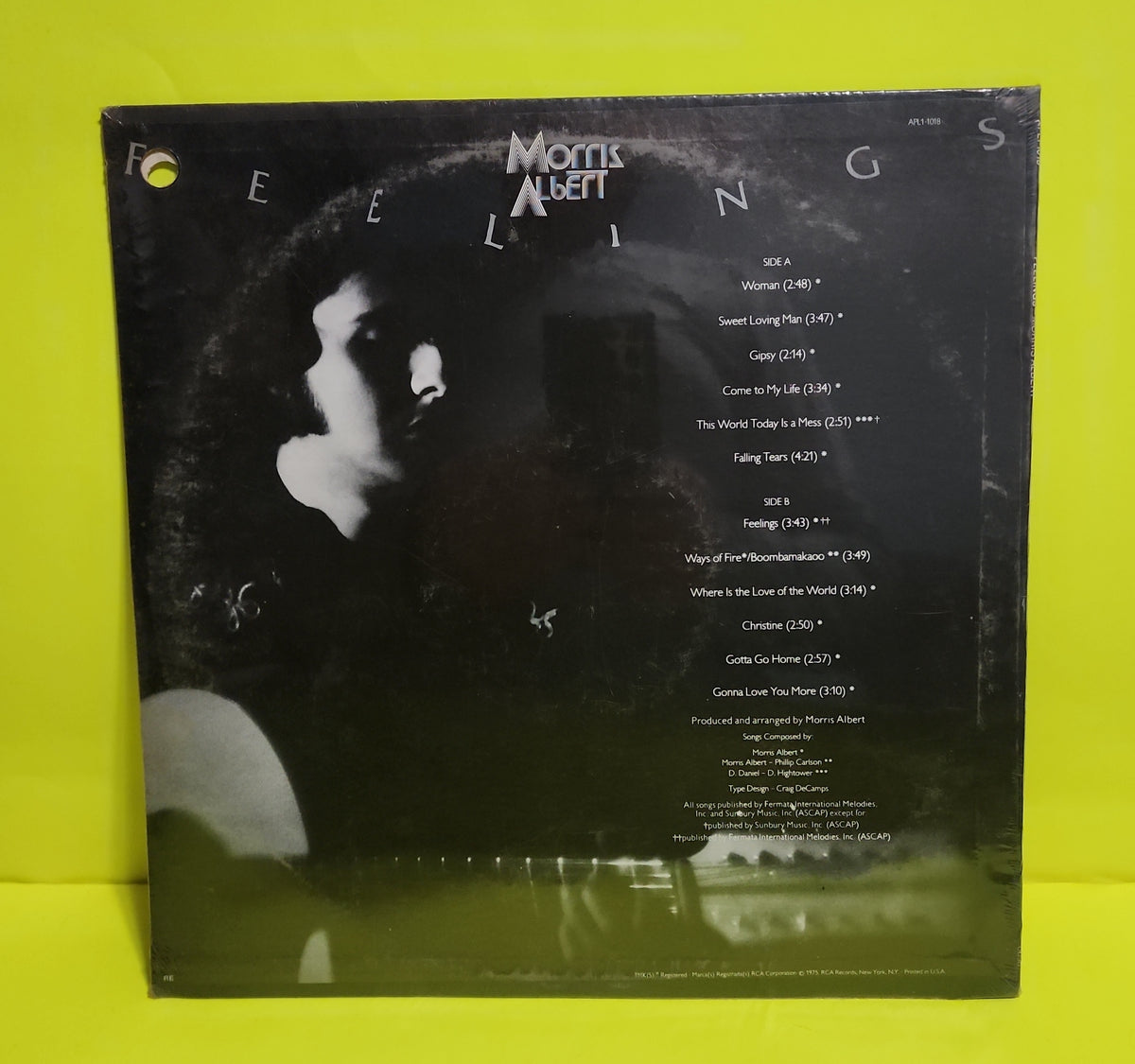 Morris Albert - Feelings - 1975 - APL1-1018 New - Sealed - Vinyl