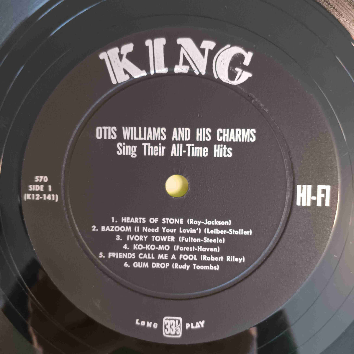 Otis Williams & His Charms - Sing Their All-Time Greatest Hits MONO DG - 1959 - King 570 Used - VG+ - Vinyl