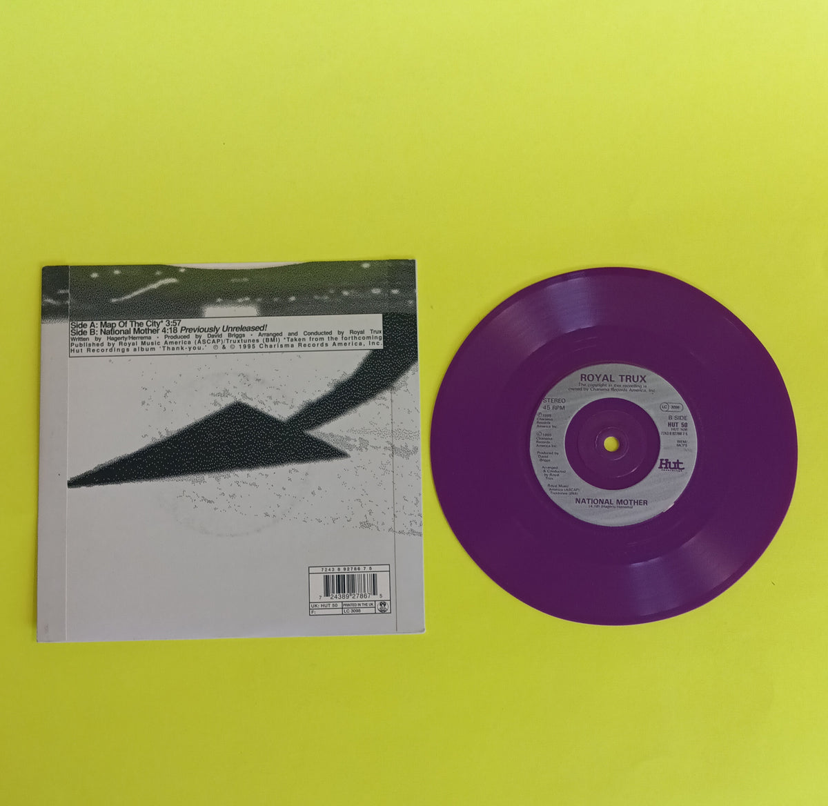 Royal Trux - Map Of The City (UK Purple 7") - 1995 - HUT 50 Used - EX - Vinyl