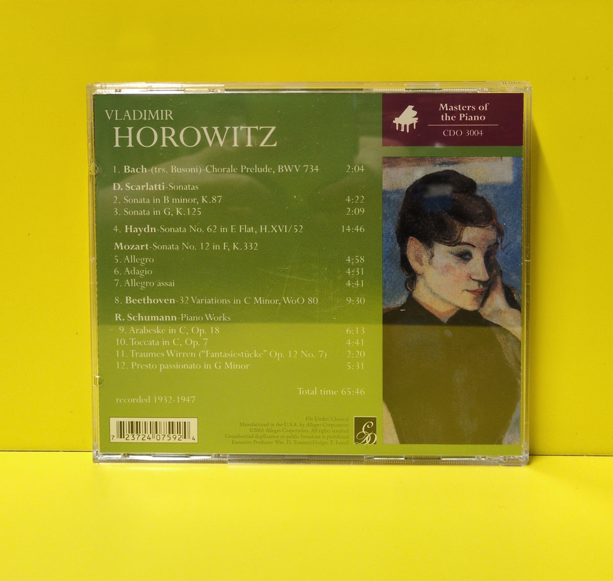 Vladimir Horowitz - Classical Piano Recital - 2001 - CDO 3004 Used - EX - CDs