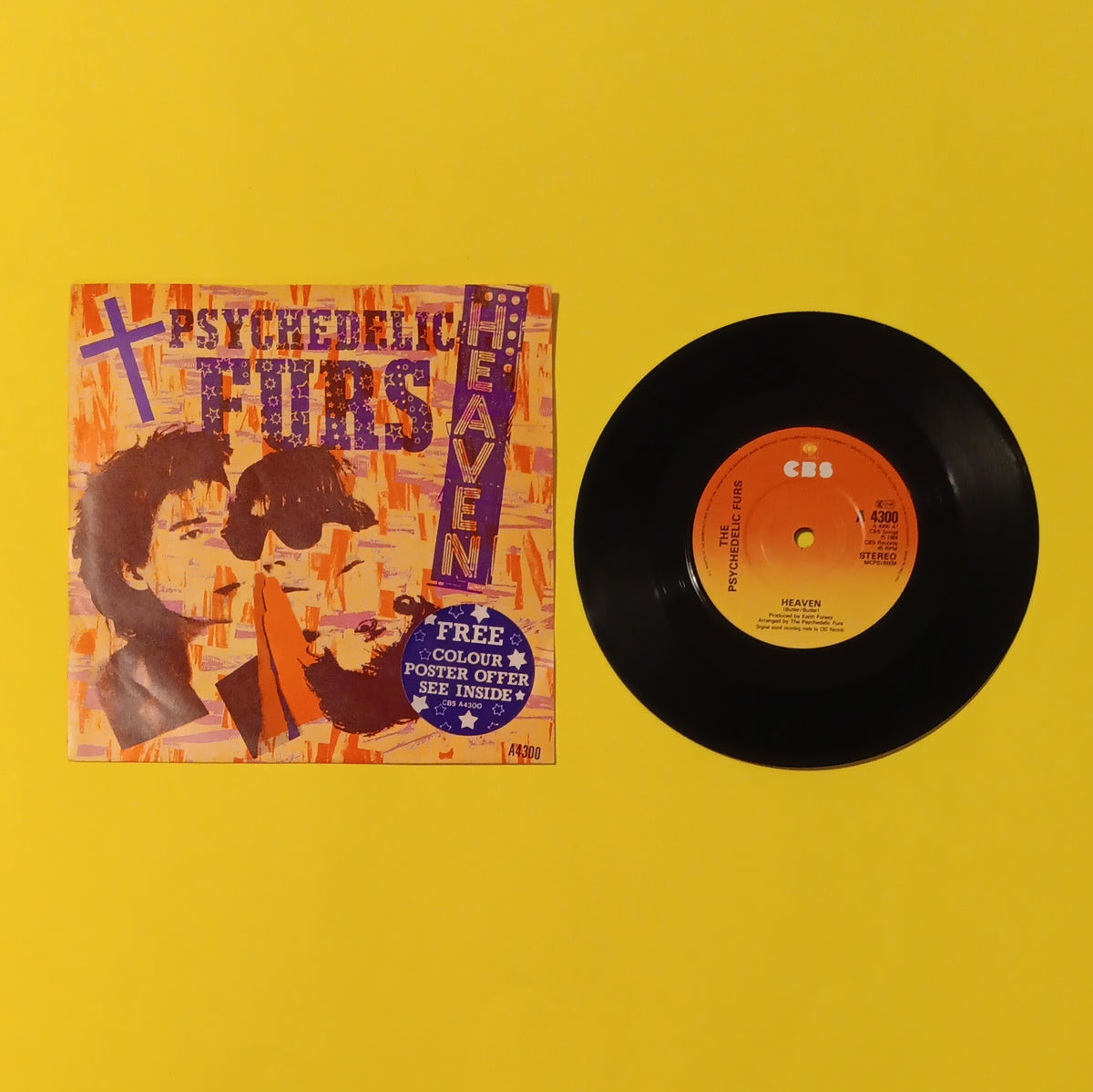 The Psychedelic Furs - Heaven / Heartbeat (UK 7") - 1984 - A 4300 Used - VG++ - Vinyl