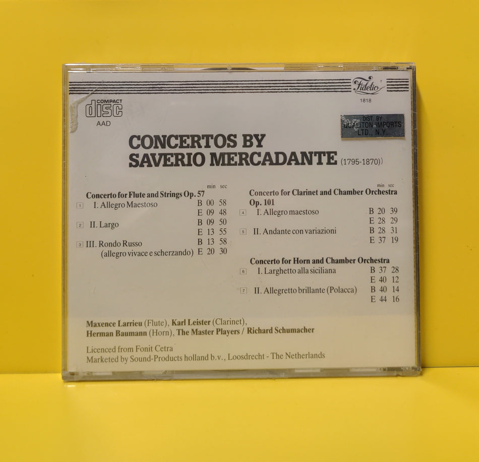 Mercadante - Concertos - 1986 - 1818 New - Sealed - CDs