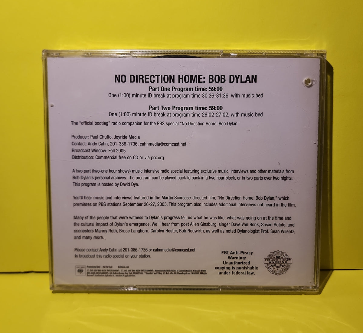 Bob Dylan  - No Direction Home: The Soundtrack Radio Special / Promo, Transcription  - 2005 - 82876 89682 2 New - Sealed - CDs