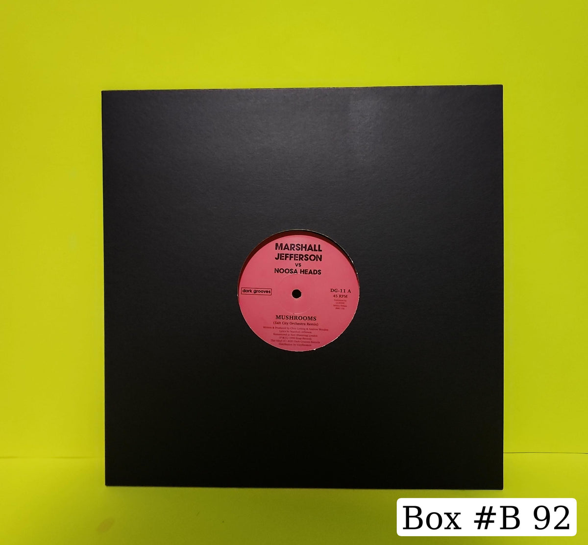 Marshall Jefferson vs Noosa Heads - Mushrooms (Italy House 12") - 2020 - DG11 New - NM - Vinyl