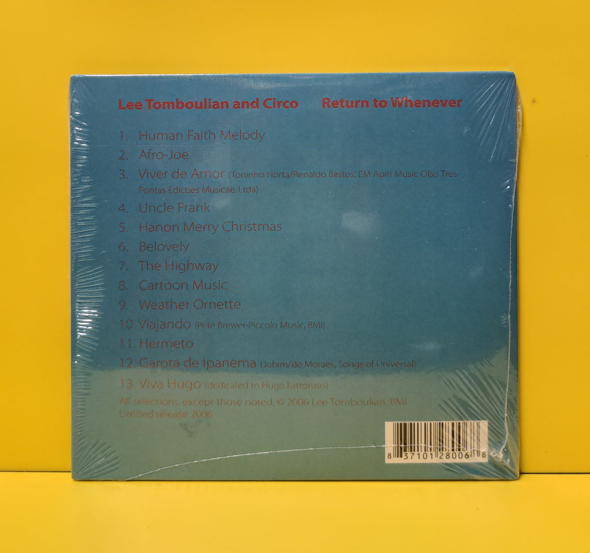 Lee Tomboulian and Circo - Return To Whenever - 2007 - New - Sealed - CDs