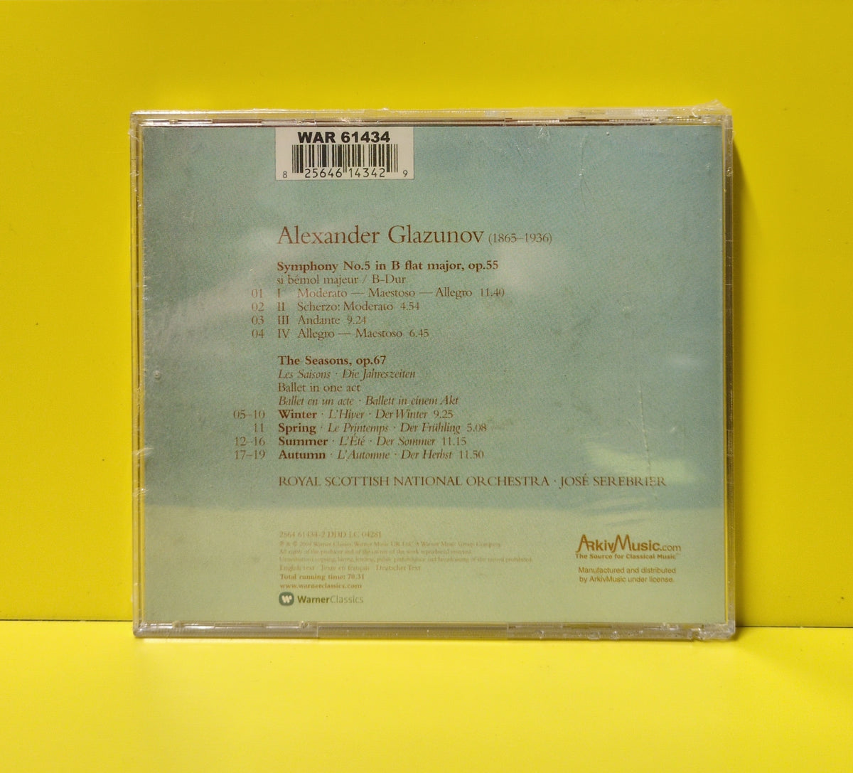 Glazunov, José Serebrier, Royal Scottish National Orchestra - Symphony No.5 / The Seasons - 2004 - 2564 61434-2 New - Sealed - CDs