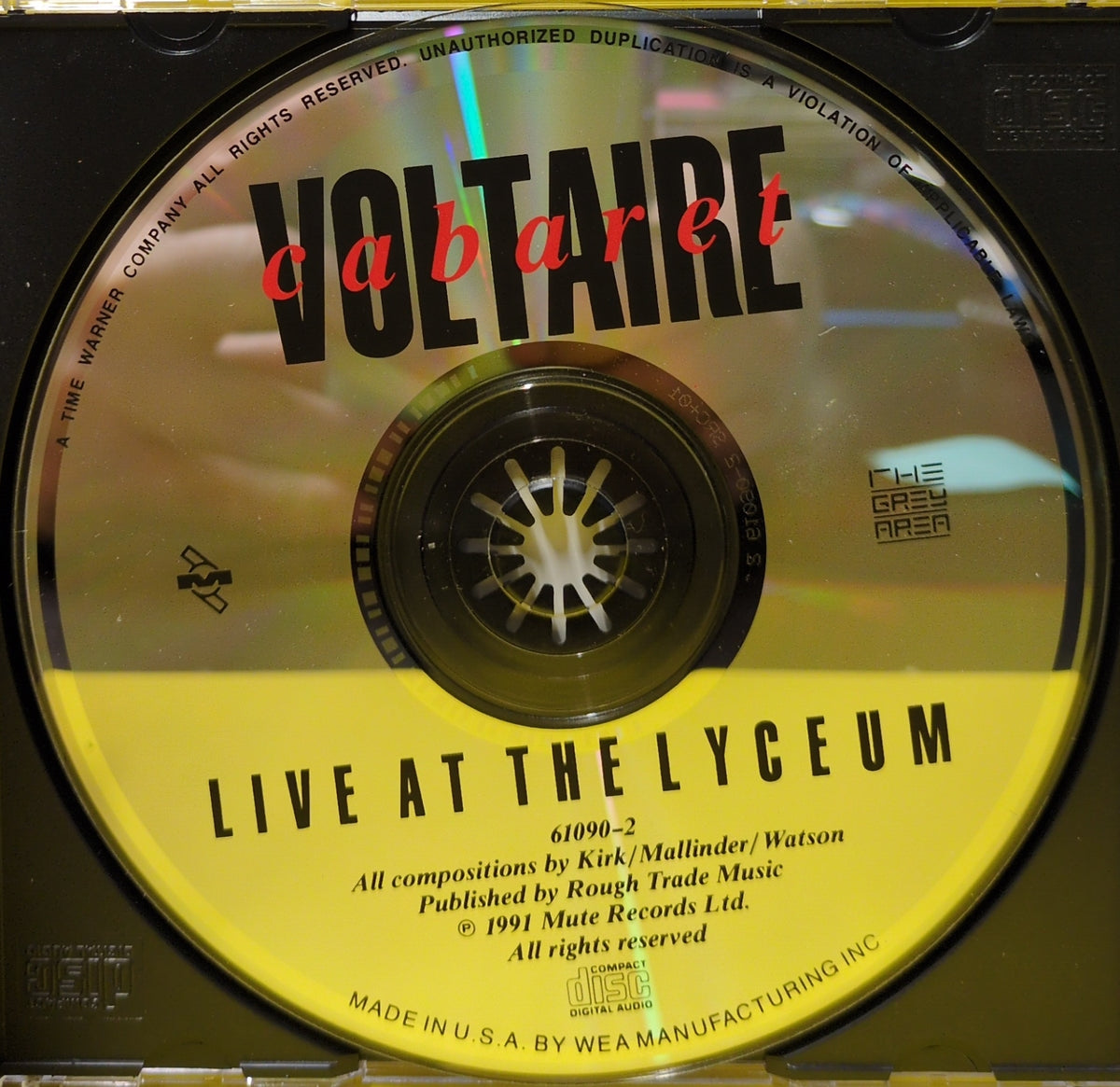 Cabaret Voltaire - Live At The Lyceum - 1991 - 61090-2 Used - EX - CDs
