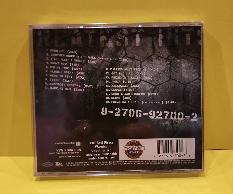 Korn - Greatest Hits Vol. 1 - 2004 - EK 92700 New - Sealed - CDs