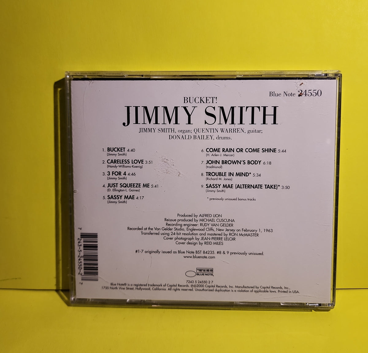Jimmy Smith - Bucket! - 2000 - 7243 5 24550 2 7 Used - VG++ - CDs