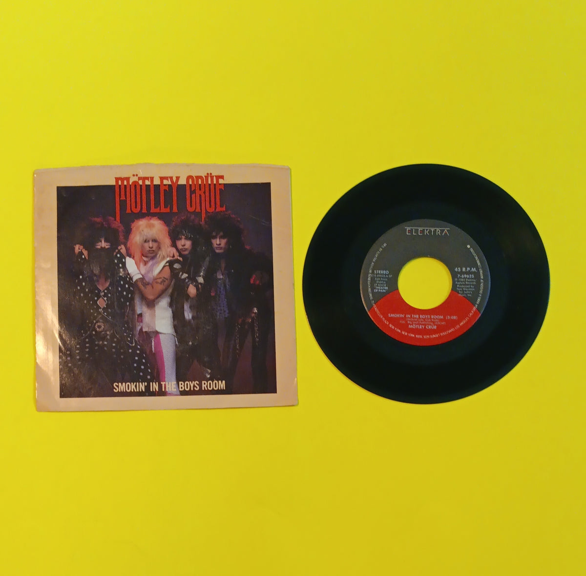 Motley Crue - Smokin' in the Boys Room - 1985 - 7-69625 Used - VG++ - 7" Vinyl