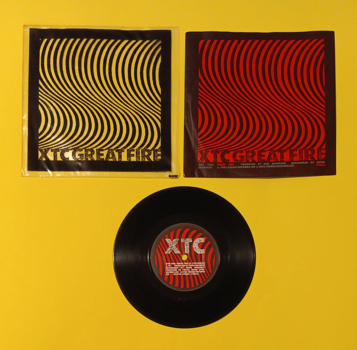 XTC - Great Fire / Gold (UK 7") - 1983 - VS553 Used - EX - Vinyl
