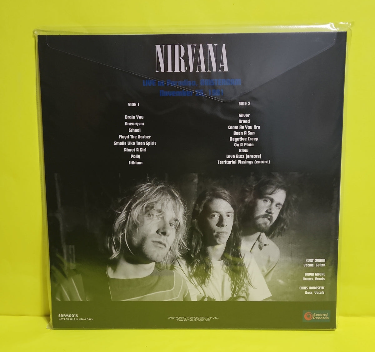 Nirvana - Live At Paradiso, Amsterdam - 2021 - SRFM0015 New - Sealed - Vinyl