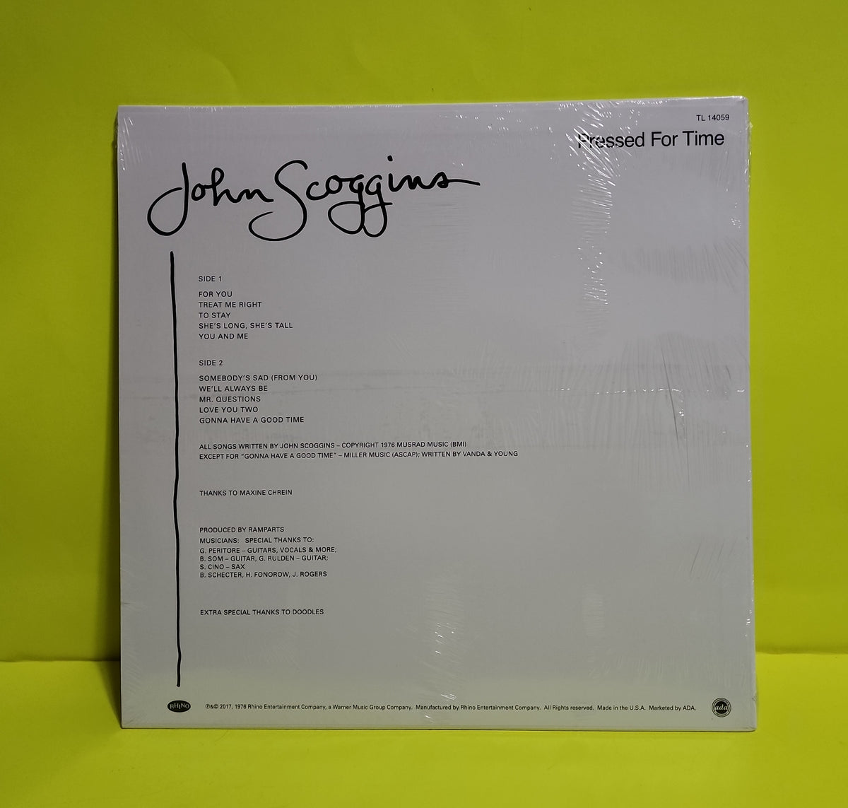 John Scoggins - Pressed For Time - 2017 - TL 14059 New - Sealed - Vinyl