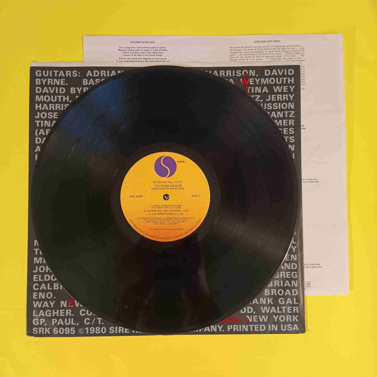 Talking Heads - Remain In Light (w. Insert) - 1980 - SRK 6095 Used - VG++ - Vinyl