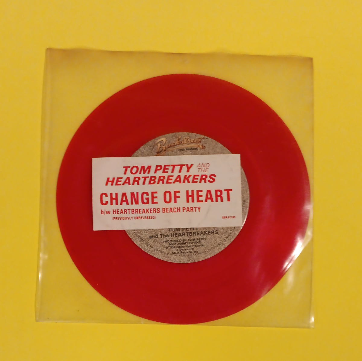 Tom Petty & The Heartbreakers - Change of Heart (Red 7") - 1983 - BSR-52181 Used - VG++ - Vinyl