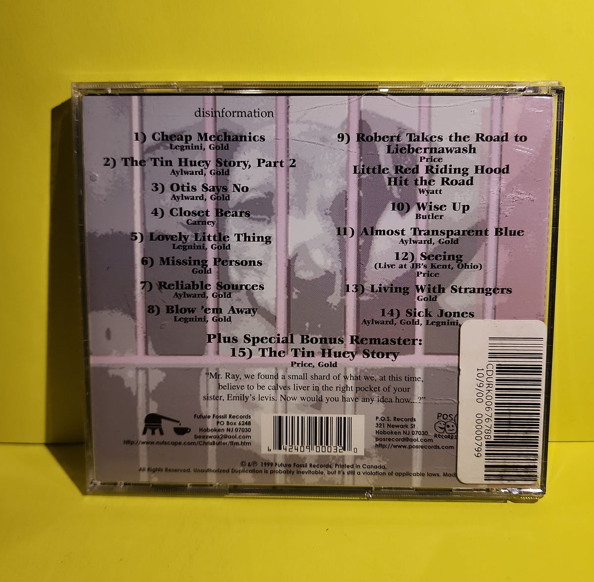 Tin Huey - Disinformation - 1999 - DIG3-CD/FF Used - VG++ - CDs