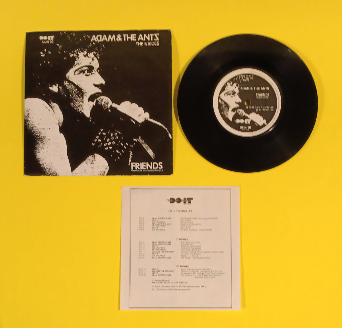 Adam & The Ants - The B Sides (UK 7" w. Insert) - 1982 - DUN 20 Used - VG++ - Vinyl