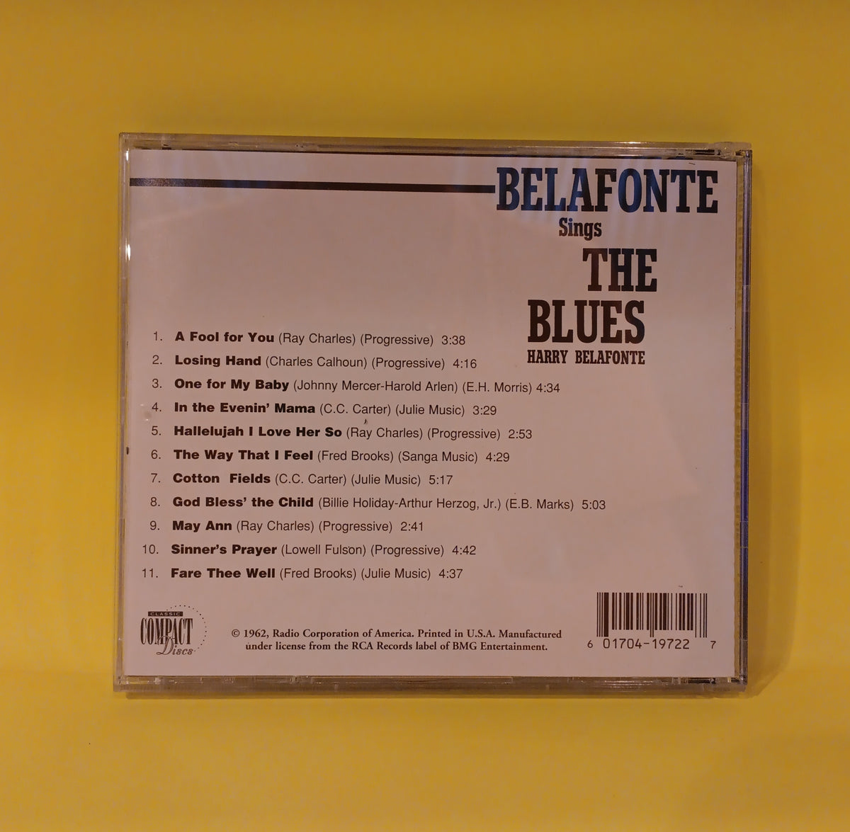 Harry Belafonte - Belafonte Sings The Blues (24 K Gold CD) - LSPCD 1972 Used - EX - CDs