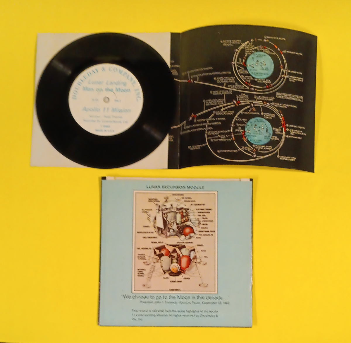 Apollo 11 - Lunar Landing: Man on the Moon 7" w. Poster - 1969 - T-10483 Used - VG++ - Vinyl