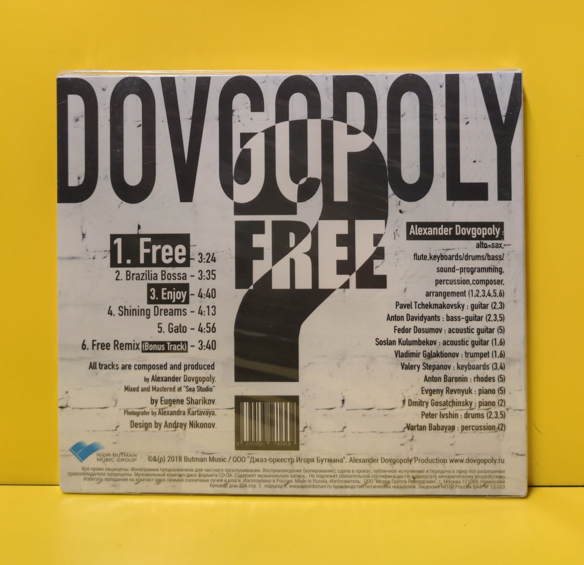 Alexander Dovgopoly - Free - 2018 - IB 74045 New - Sealed - CDs