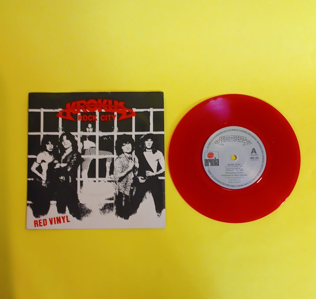 Krokus - Rock City  (UK Red 7") - 1981 - ARO 254 Used - EX - Vinyl