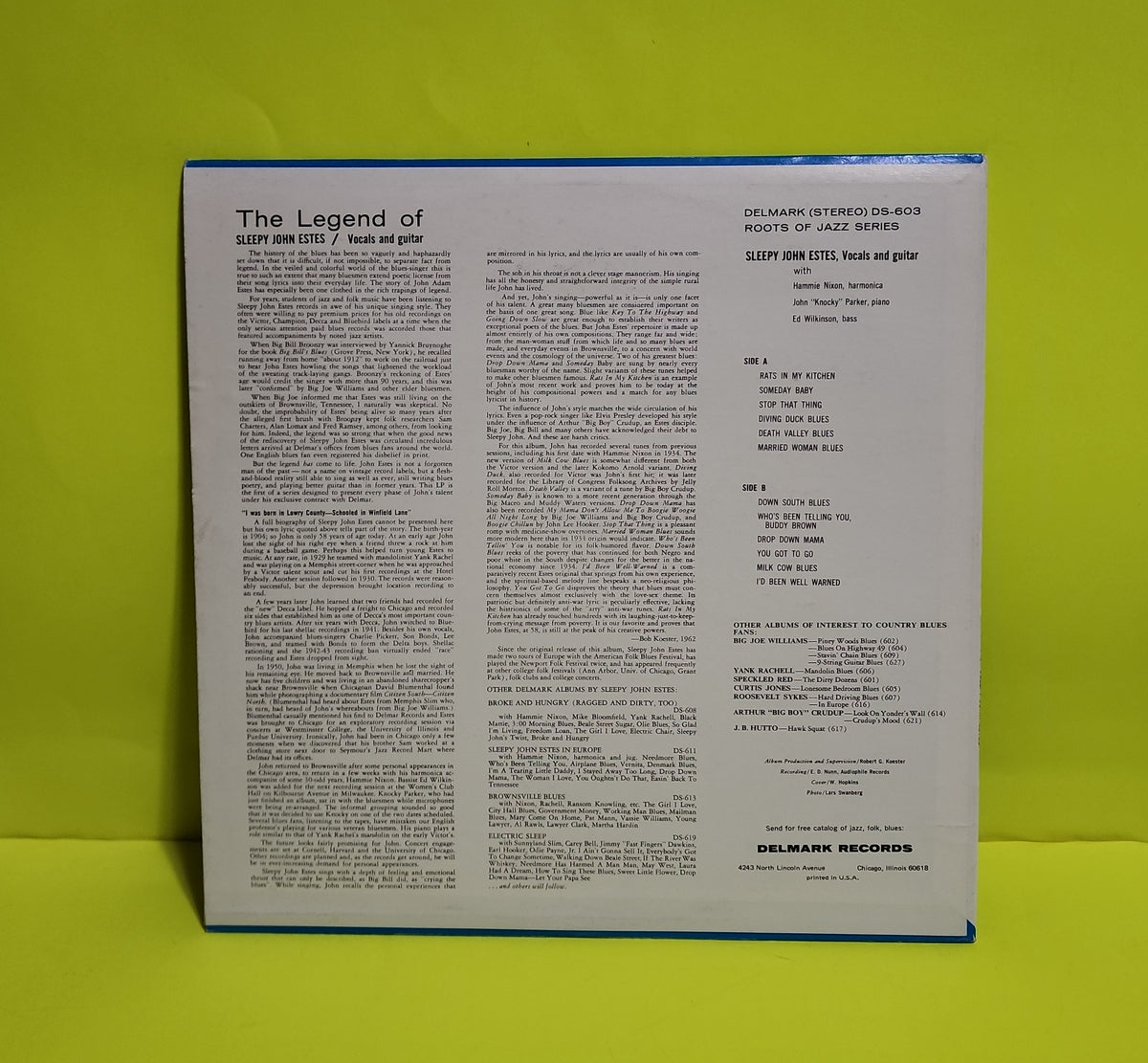 Sleepy John Estes - The Legend Of Sleepy John Estes - DS-603 Used - EX - Vinyl