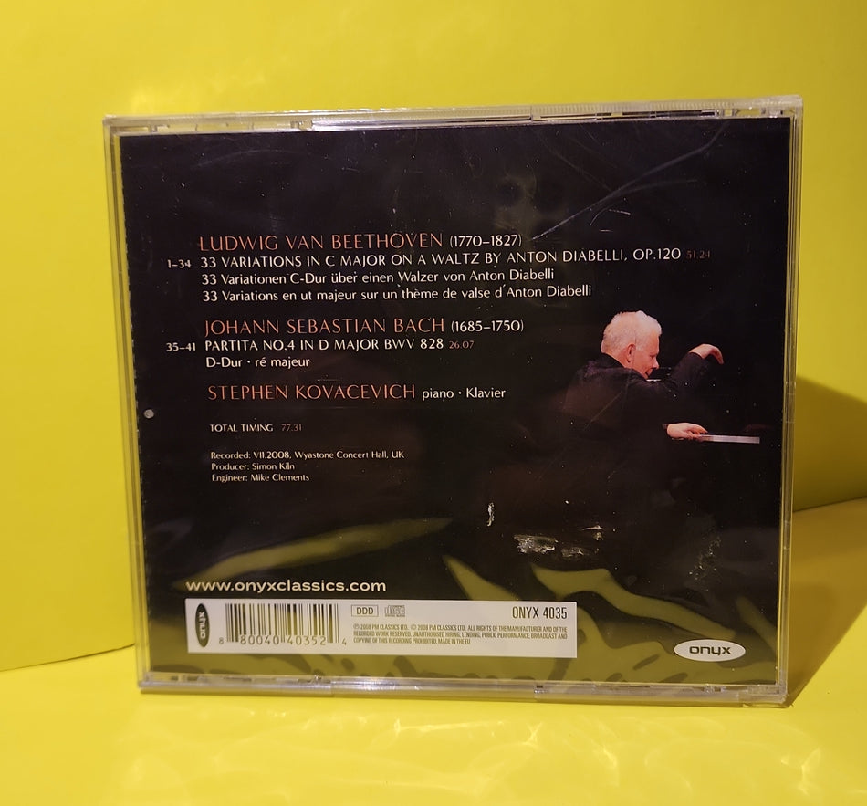 Beethoven, Bach, Stephen Kovacevich - Diabelli Variations / Partita No.4 - 2008 - ONYX 4035 New - Sealed - CDs