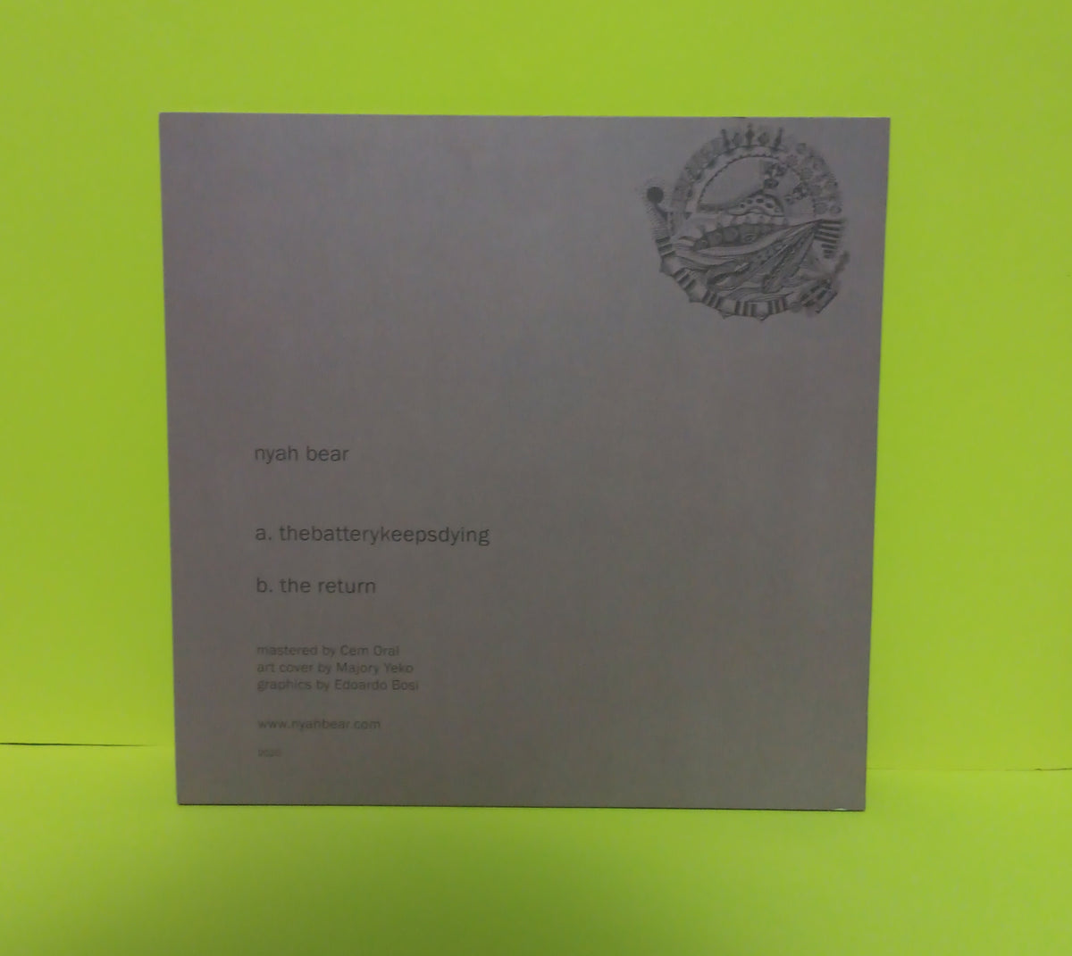 Nyah Bear - Thebatterykeepsdying / The Return (Italy Dub 12") - 2020 - NyahBear001 New - EX - Vinyl