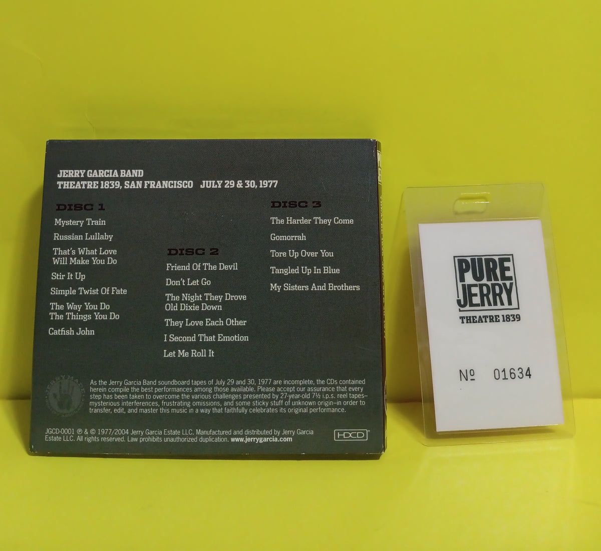 Jerry Garcia Band - Pure Jerry 1 Theatre 1839 July 29 & 30, 1977 - 2004 - JGCD0001 Used - VG++ - CDs