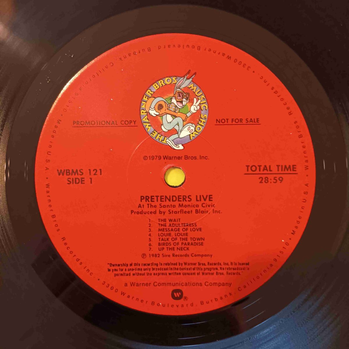 Pretenders - Live At the Santa Monica Civic PROMO - 1982 - WBMS 121 Used - EX - Vinyl