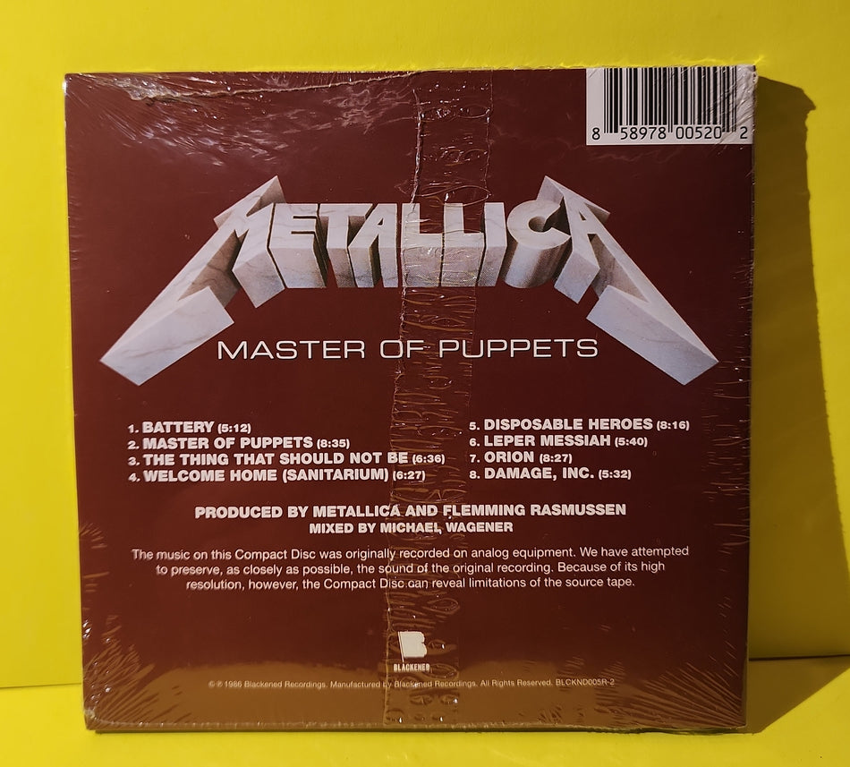 Metallica - Master Of Puppets - BLCKND005R-2 New - Sealed - CDs