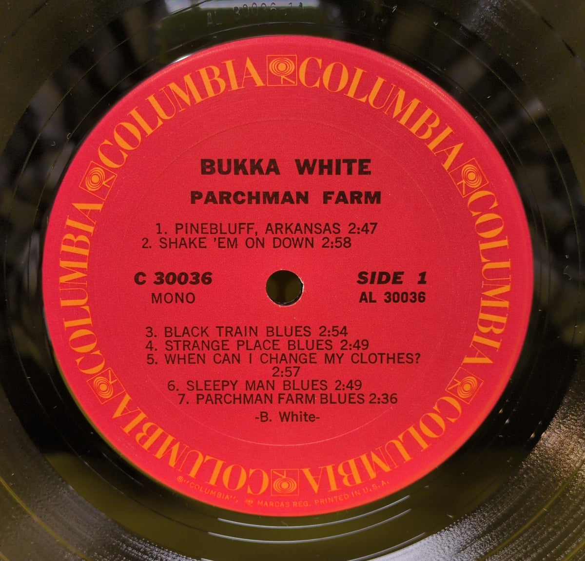 Bukka White - Parchman Farm - 1970 - C 30036 Used - VG++ - Vinyl - Promo