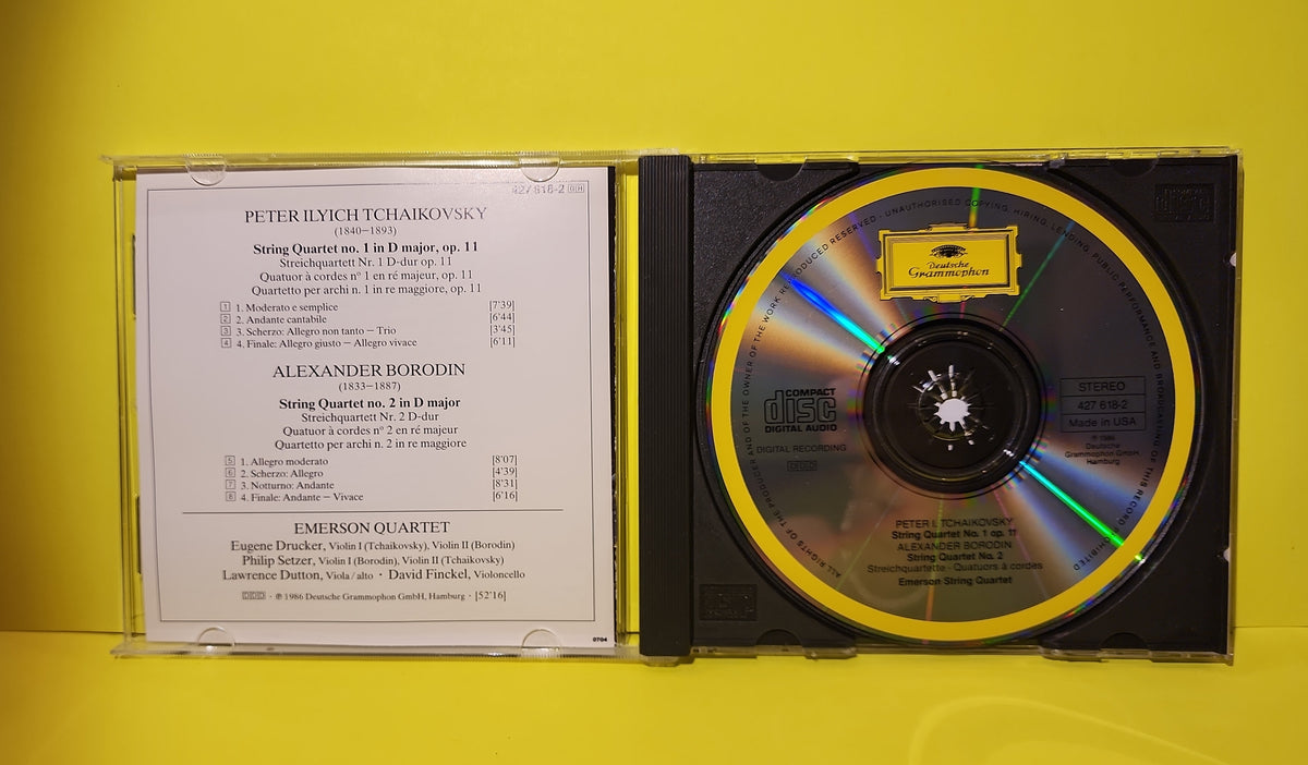 Tchaikovsky, Borodin, Emerson String Quartet - String Quartet No.1 / String Quartet No.2 Autographed  - 1986 - 427 618-2 Used - EX - CDs