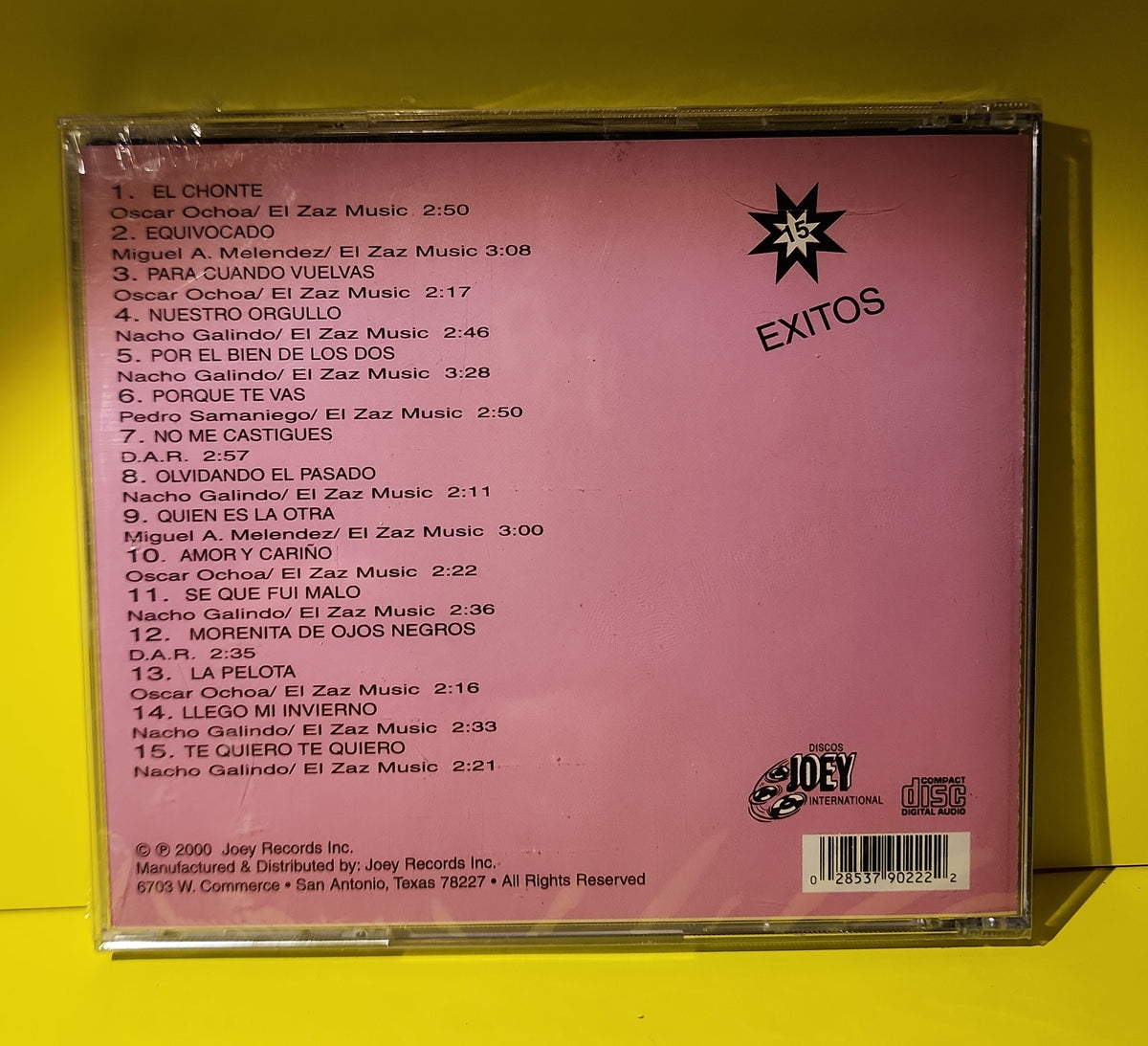 Conjunto Primavera - 15 Exitos Vol. II - 2000 - Joey-9022 New - Sealed - CDs